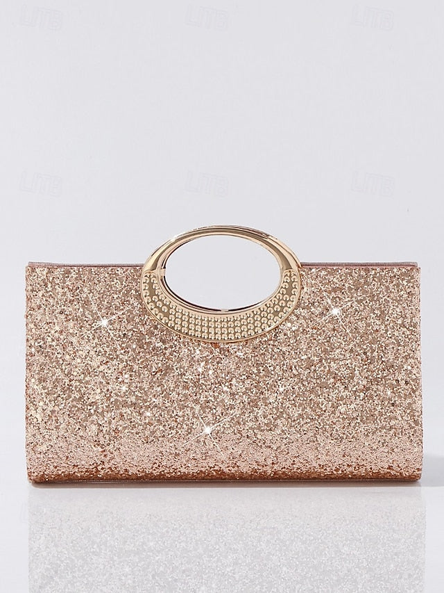 Bag Evening with Women's Silver Glitter Gold Clutch