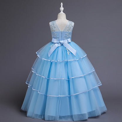 Kids Solid Dress Girls' Sleeveless Party Color