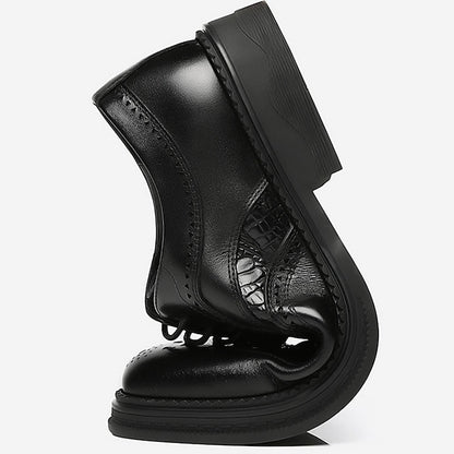 Brogue Shoes Oxford Brown - Crocodile Leather Men's