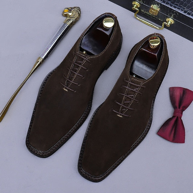 Men's Shoes - Suede Oxford Leather Cowhide Genuine