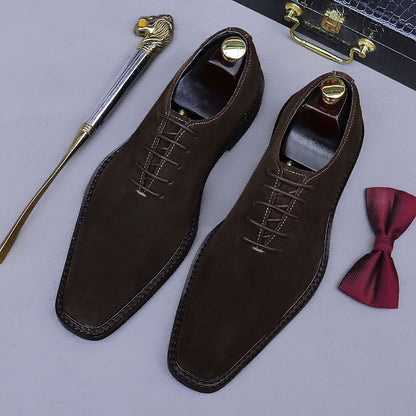 Men's Shoes - Suede Oxford Leather Cowhide Genuine