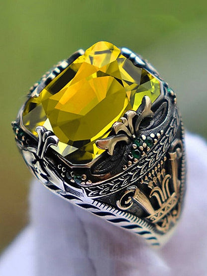 Men's Alloy Gemstone Ring