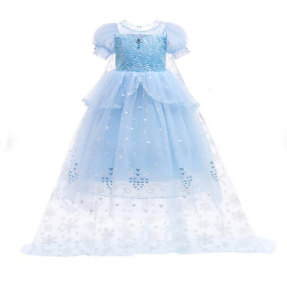 Cloak Cosplay Flower Frozen Girl Elsa Dress Princess