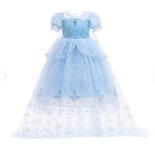 Cloak Cosplay Flower Frozen Girl Elsa Dress Princess