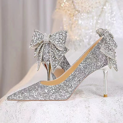 Bride Pointed Closed for Bridesmaid Wedding Toe Shoes Women