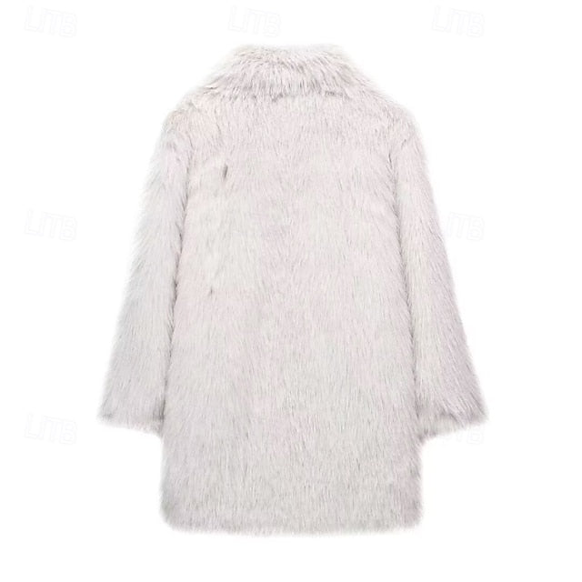 Faux Furs Fur Pocket Comfortable Warm Women's Coat