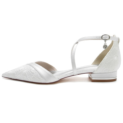 Flat Heel Women's Rhinestone Wedding Shoes Bridal