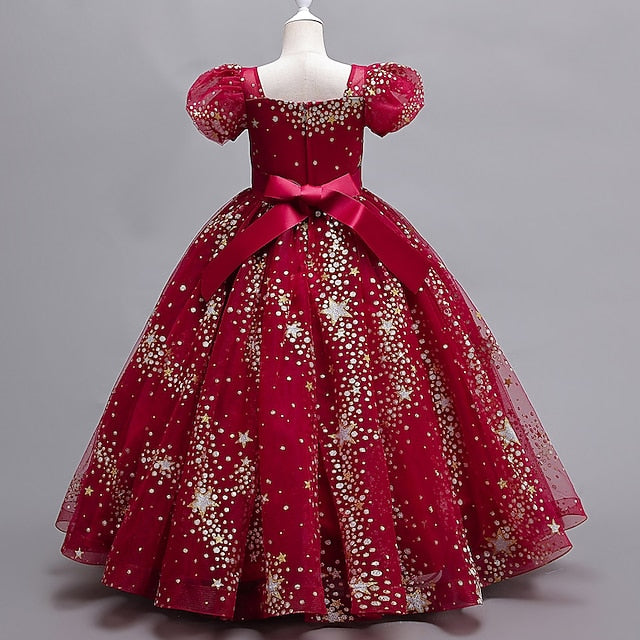 Short Flower Dress Polka Dot Girls' Party Star Kids