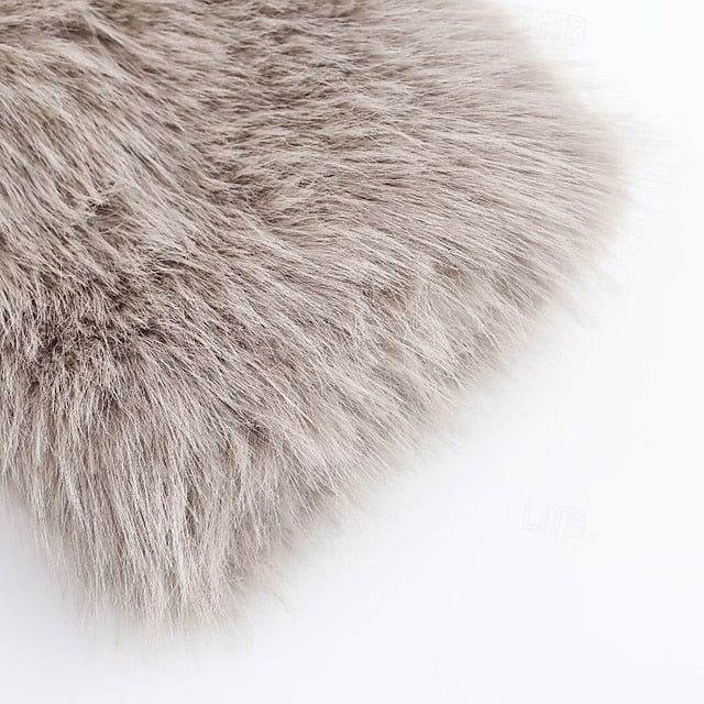 Coat Comfortable Faux Pocket Women's Warm Buttons Fur