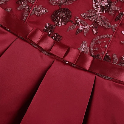 Color Kids Party Dress Sleeveless Solid Formal Girls'