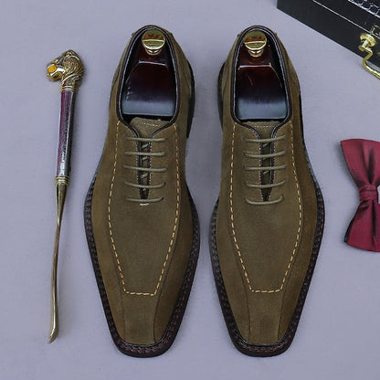 - Classic Cowhide Genuine Leather Shoes Men's Derby Suede