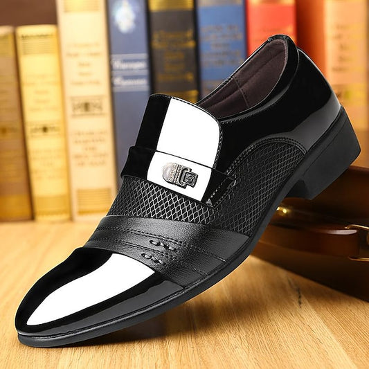 Men's Slip-On Dress Leather Formal Patent – Loafers Faux