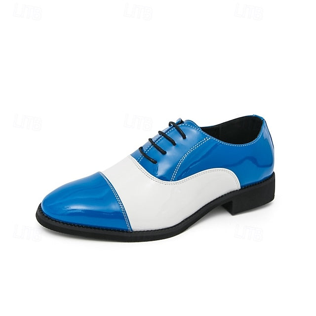 Shoes Polished Men's White Oxford Blue with