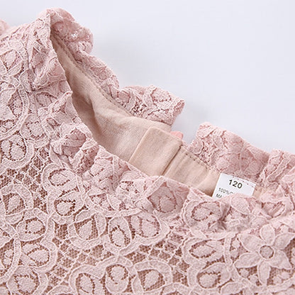 Kids Girls' Dress Short Solid Color Party Sleeve