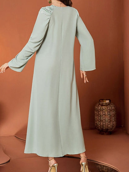 Dress Length Elegant Bride V Floor Neck Mother A-Line the of