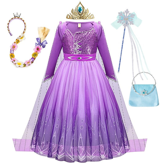 Dress Frozen Flower Party Fairytale Princess Anna Girl Theme
