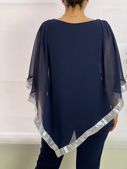 Mother Elegant Simple the Piece of Dress Bride Pantsuit Two