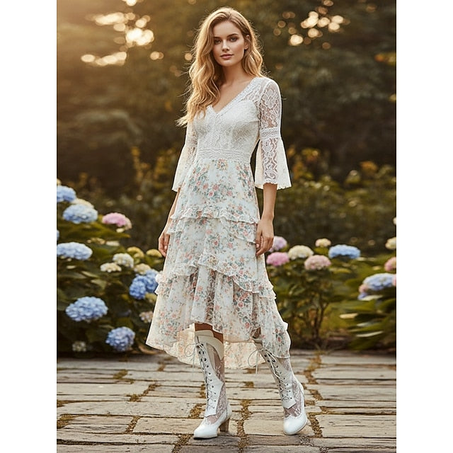 White with Lace-Up Victorian-Style Boots Women's Lace