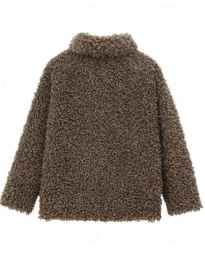 Fur Women's Comfortable Warm Coat Furs Faux Teddy