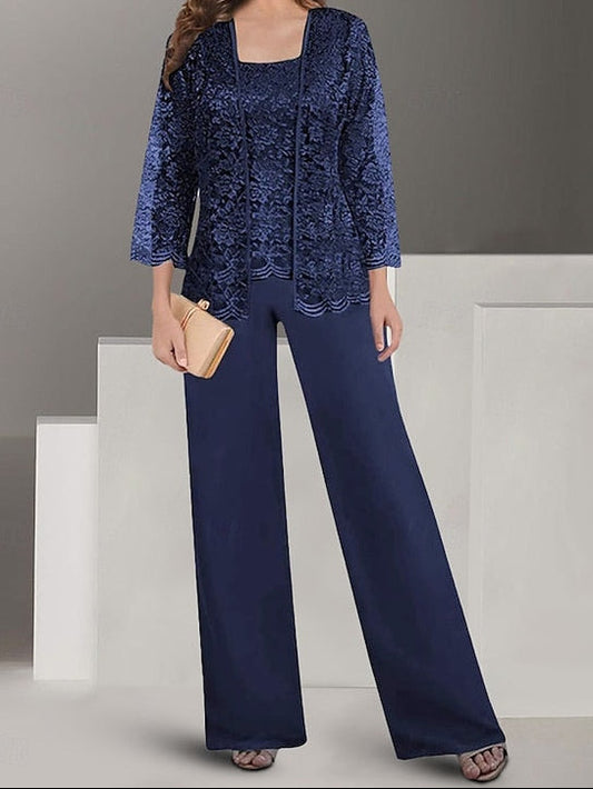 Guest Mother Bride Square Pantsuit of Elegant Dress the Wedding