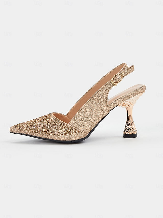 Pointed – Women's Sparkling Toe Glitter Pumps Slingback