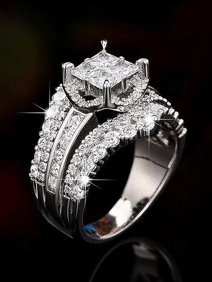 Zirconia Cubic Luxury Ring Wedding with Set