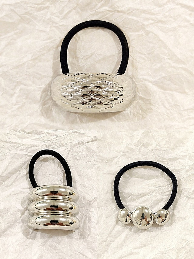 Elastic Women's with Gold Hair Scrunchies - Band Tone