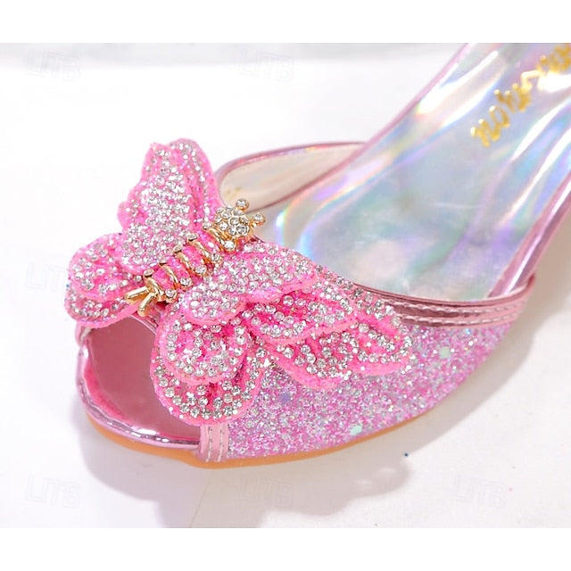 Shoes Glitter Princess Sparkly Bowknot Girls' Silver –