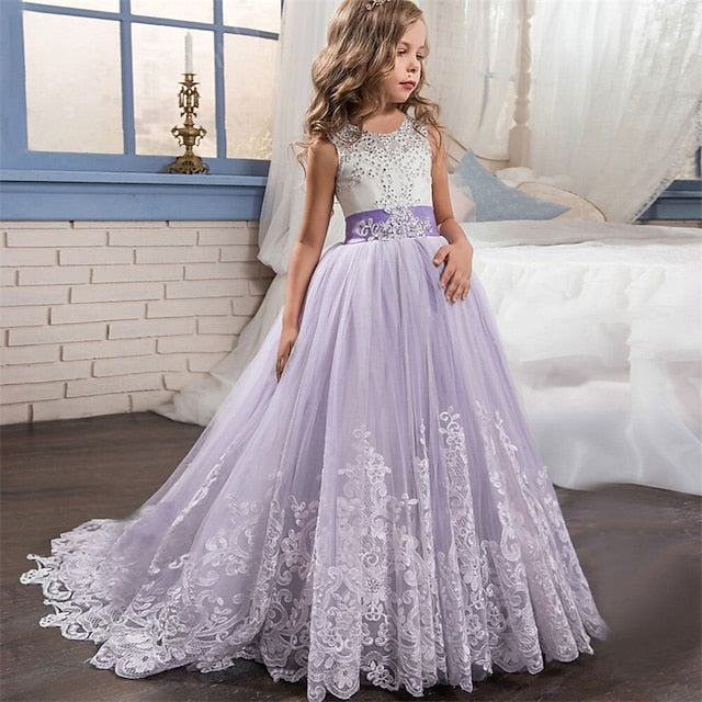 Formal Girl Lace Girls' Dress Flower
