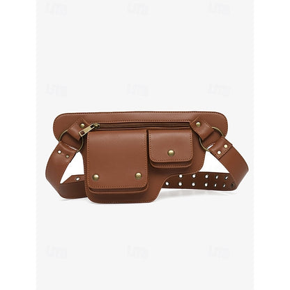 Utility Bag with Vintage Belt Women's Leather Faux