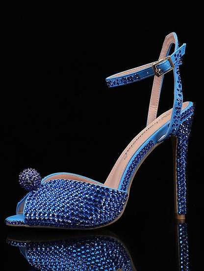 with Sandals Rhinestone Embellished Women's Stiletto Heel