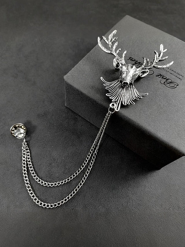 Men's with Lapel Pin Christmas Brooch Deer