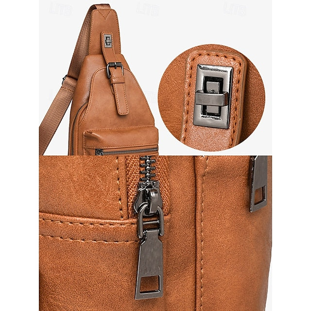 with Sling Faux Brown Bag Women's Leather Crossbody