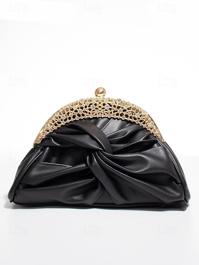 Clutch Faux Bag Rhinestone Evening Women's – Leather