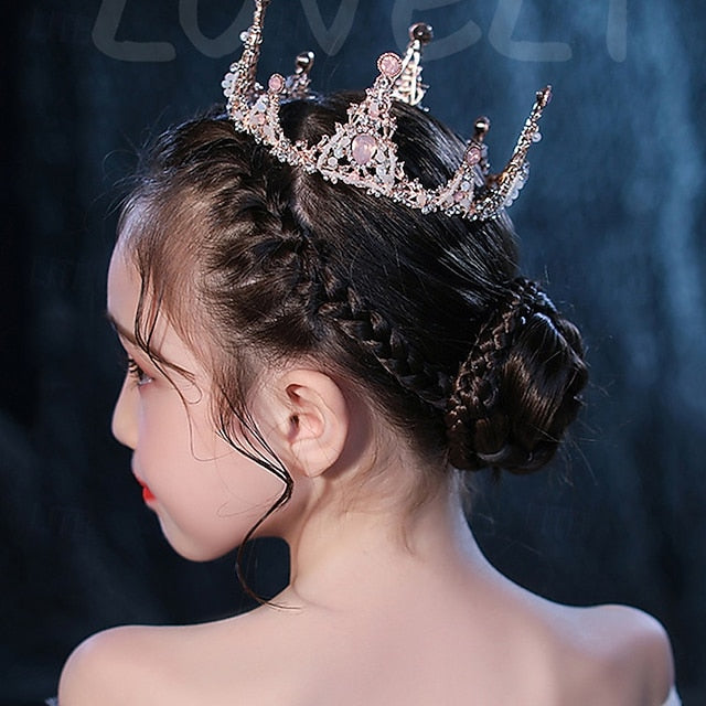 Flower Solid Girls' Kids Girl Long Color Party Dress