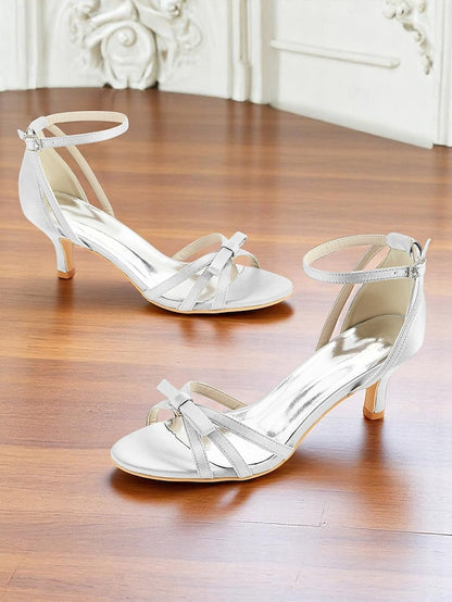 Women's Green Strappy 1950s Kitten Satin Vintage Heel