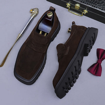 Cowhide Leather Men's Loafers Business Suede -Classic