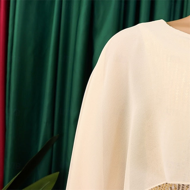 Floor Mother Neck the of Length Elegant Bride Dress Crew