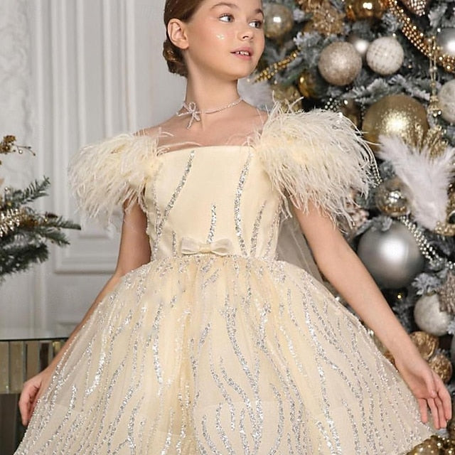 Girls' Solid Performance Party Sleeveless Color Dress Kids