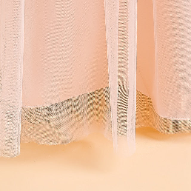 Formal Party Dress Girls' Kids Sleeveless Color Solid