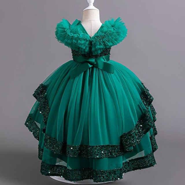 Kids Party Sequin Sleeveless Girls' Dress Girl Flower