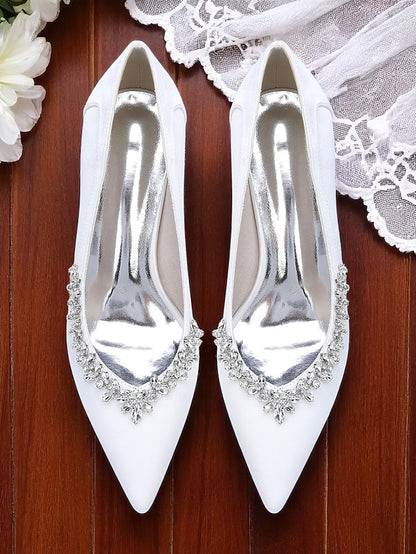 Women's Block Satin Wedding Heel Pumps Pink