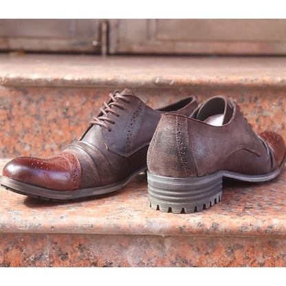 Men's Vintage Shoes Leather Oxford Genuine – Brogue