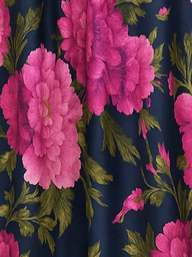 Mother Floral Evening Print A-Line of Bride Elegant Gown the