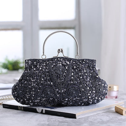 Evening White Clutch Beaded – Vintage Purse Women's