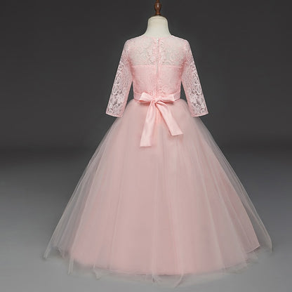 Flower Prom Years Kids Princess Lace Girl 3-13 Dress