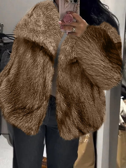 Warm Coat Fur Leathers Faux Furs Comfortable Women's