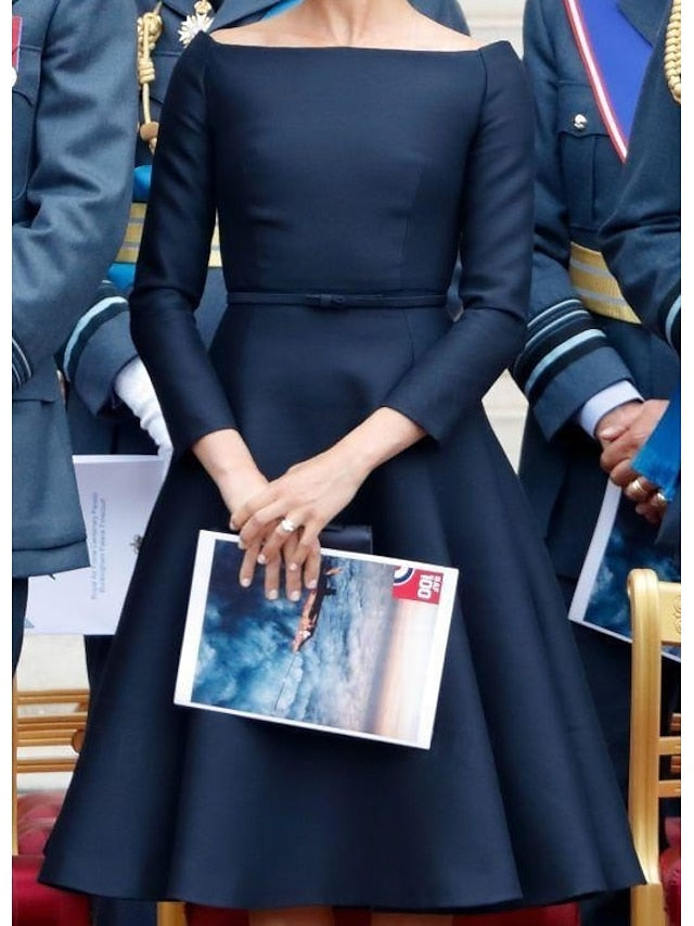 Neck Tea Mother the Jewel Simple Elegant Dress A-Line of Bride