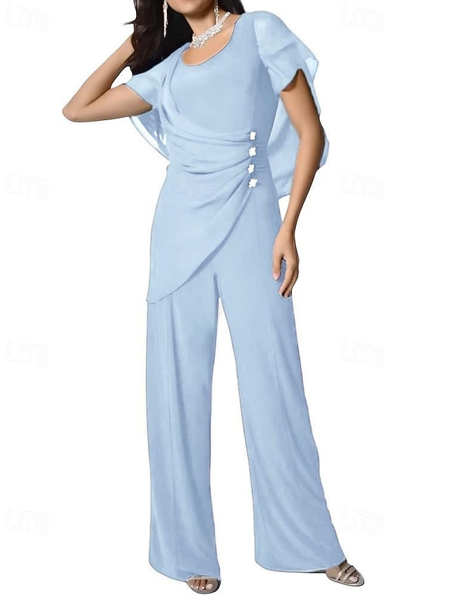 Pantsuit Bride Elegant of Jumpsuit Dress Cape the / Mother