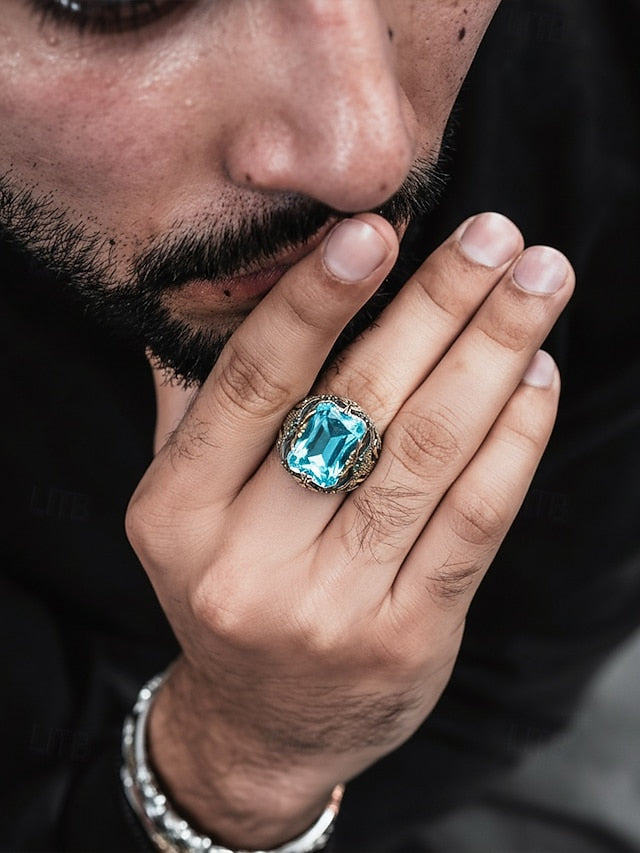 Men's Alloy Gemstone Ring
